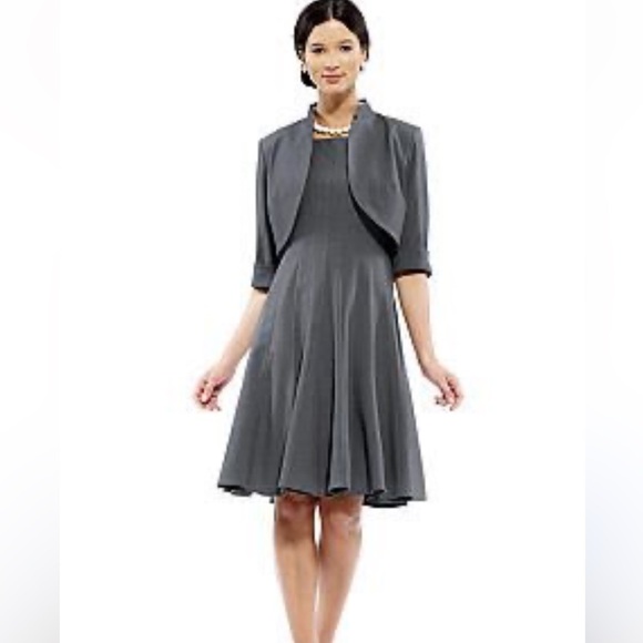 NWT Elegant Gray Women's Dress with Jacket - Picture 1 of 7